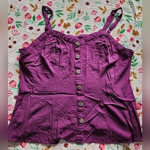 Purple Button-Down Women's Top